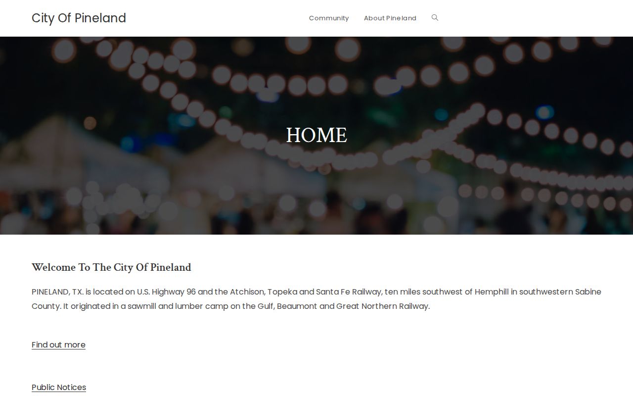 Sabine County warrant records: Pineland City Hall contact and office hours