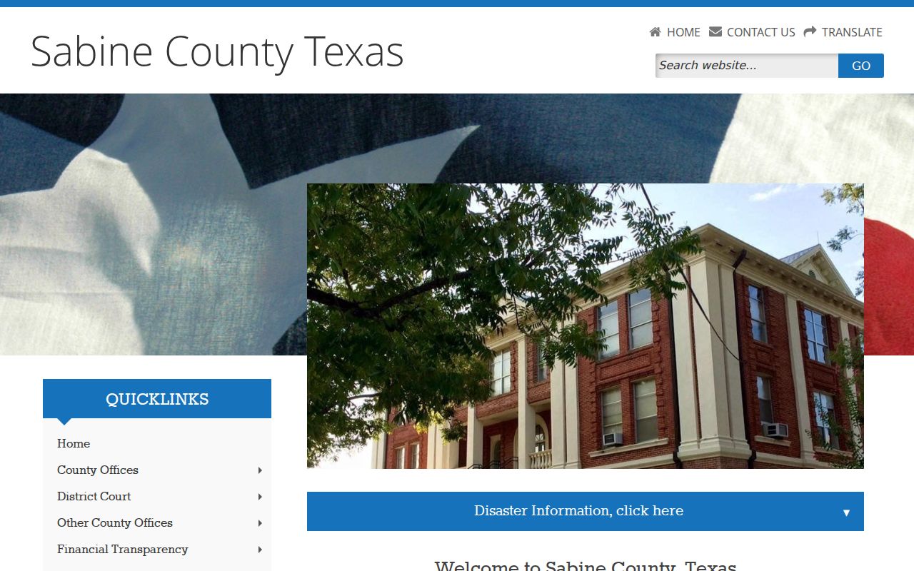 Sabine County warrant records: county courthouse and office navigation